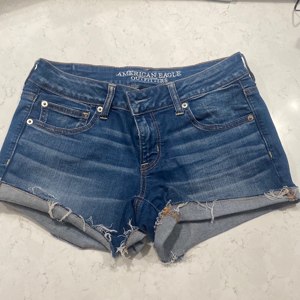 American Eagle Denim Shorts - low rise size 8